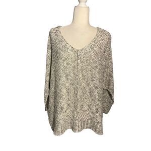 NWT Miracle gray knit oversized v-neck sweater - L